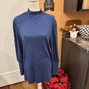 Molly & Isadora Beaded Tunic Length Sweater
